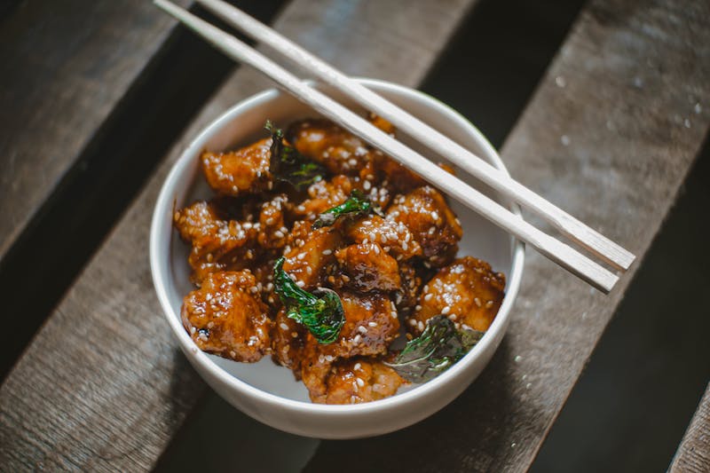 Honey BBQ Boneless Wings — wings over sweet BBQ
